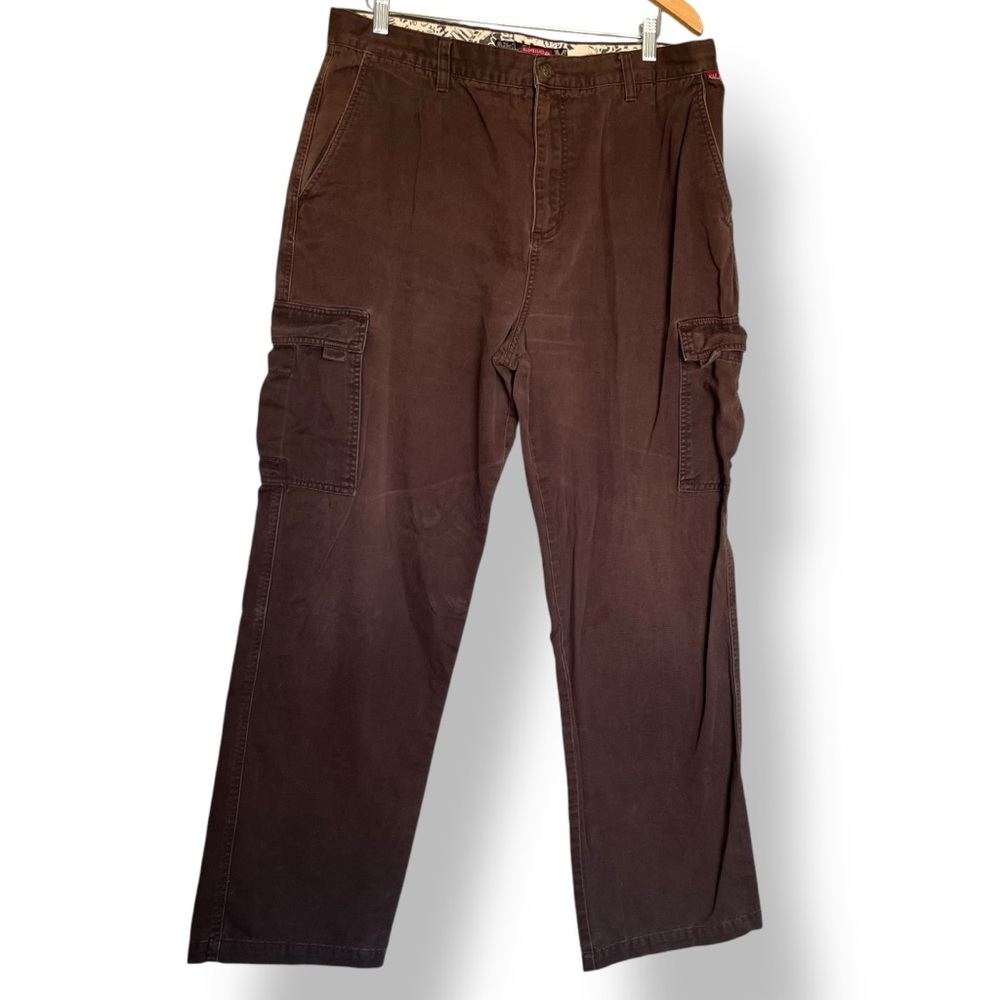 Vintage Y2K Quicksilver Wide Leg Chocolate Brown Cargo Pants Men’s Size 38x32